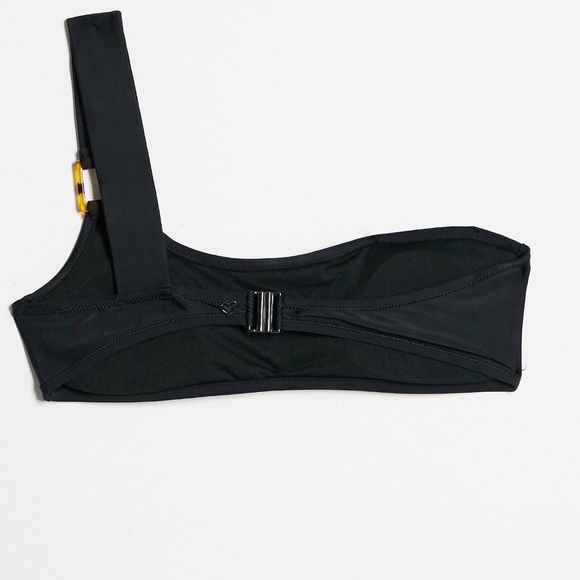 CANDYPANTS one shoulder ring bikini top black size 6 - Picture 4 of 8